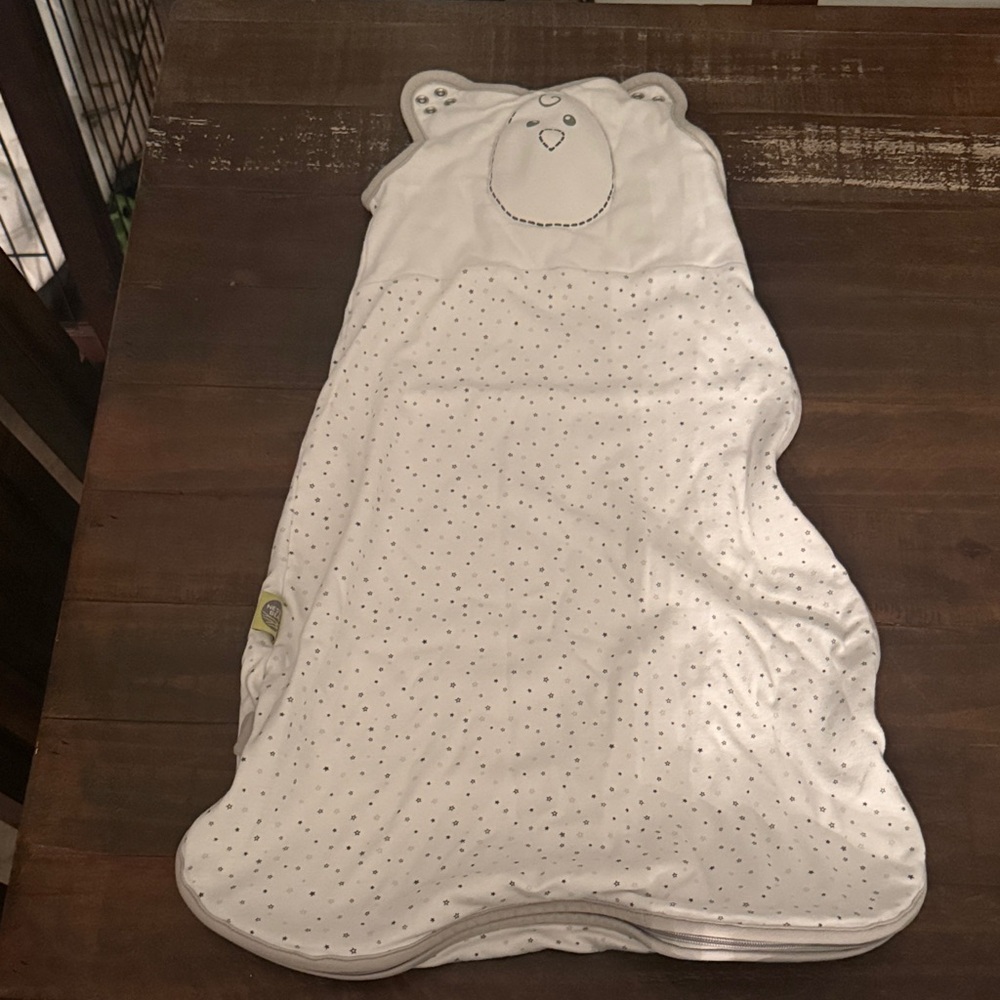 Nested Bean White Dot Sleep Sack with Bear Hood